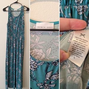 French Grey Floral Sundress